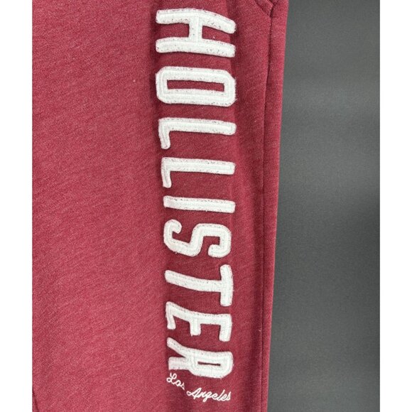 Hollister Women's Spell Out Jogger Sweatpants Size L Burgundy Loungewear Y2k - Picture 3 of 10